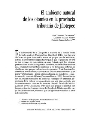 El ambiente natural de los otomíes en la provincia tributaria de Jilotepec