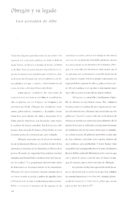Obregón y su legado