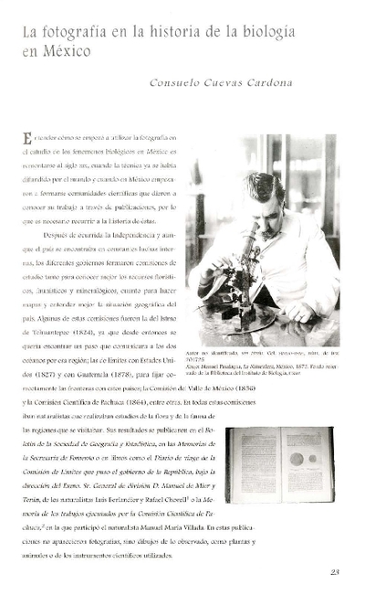 La fotografía en la historia de la biología en México