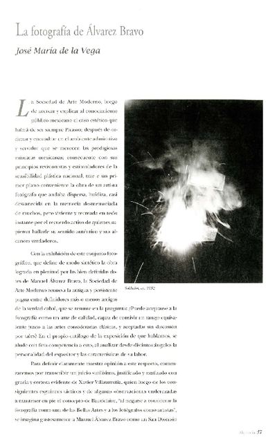 La fotografía de Álvarez Bravo