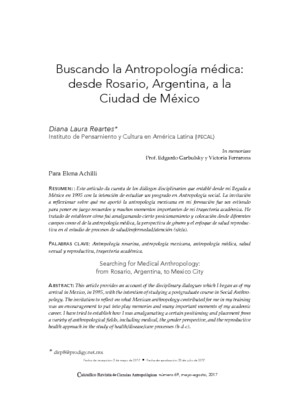 Buscando la antropología médica: desde Rosario, Argentina, a la Ciudad de México