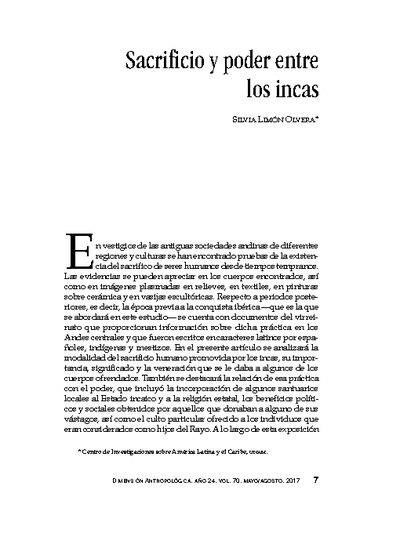Sacrificio y poder entre los incas