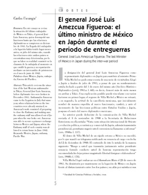 El general José Luis Amezcua Figueroa: el último ministro de México en Japón durante el periodo de entreguerras