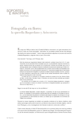 Fotografía en flores: la querella Baquedano y Ariscorreta