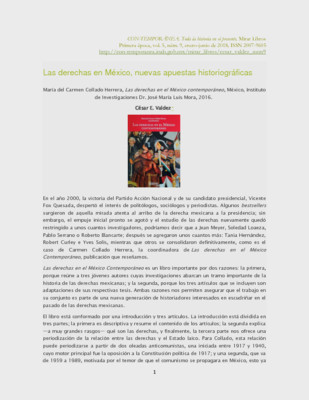 Las derechas en México, nuevas apuestas historiográficas