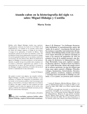 Atando cabos en la historiografía del siglo XX sobre Miguel Hidalgo