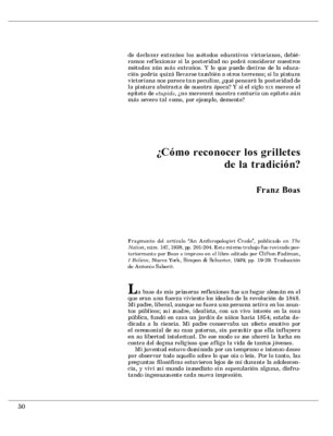 ¿Cómo reconocer los grilletes de la tradición?