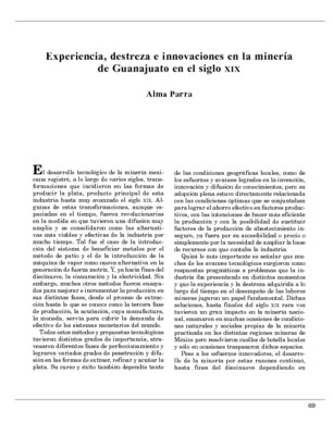 Experiencia, destreza e innovaciones en la minería de Guanajuato en el siglo XIX