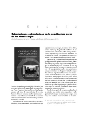 Orientaciones astronómicas en la arquitectura maya de las tierras bajas; Mayas. El lenguaje de la belleza