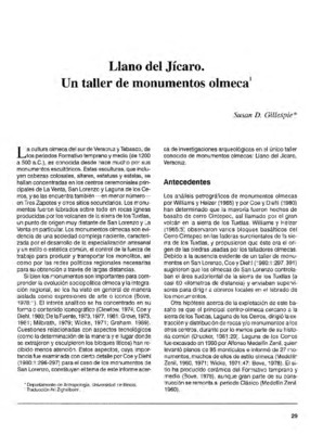 Llano del Jícaro. Un taller de monumentos olmeca