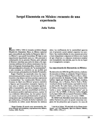 Sergei Eisenstein en México: recuento de una experiencia