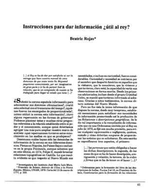 Instrucciones para dar información ¿útil al rey?