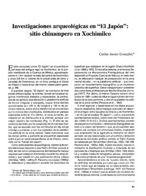 Investigaciones arqueológicas en "El Japón": sitio chinampero en Xochimilco