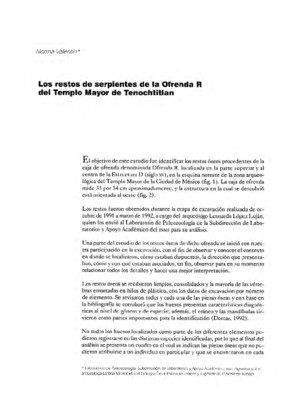 Los restos de serpientes de la ofrenda R del Templo Mayor de Tenochtitlan