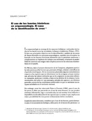 El uso de las fuentes históricas en arqueozoología. El caso de la identificación de aves