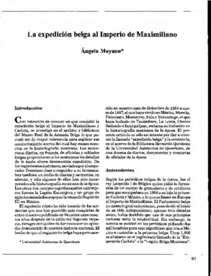 La expedición belga al Imperio de Maximiliano