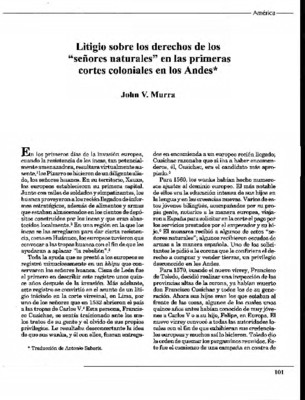 Litigio sobre los derechos de los “señores naturales” en las primeras cortes coloniales en los Andes