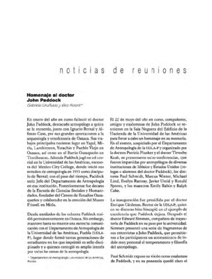 Homenaje al doctor John Paddock