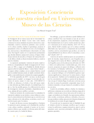 Exposición Conciencia de nuestra ciudad en Universum, Museo de Ciencias