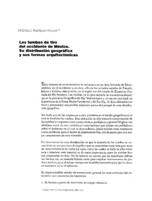 Las tumbas de tiro del occidente de México. Su distribución geográfica y sus formas arquitectónicas