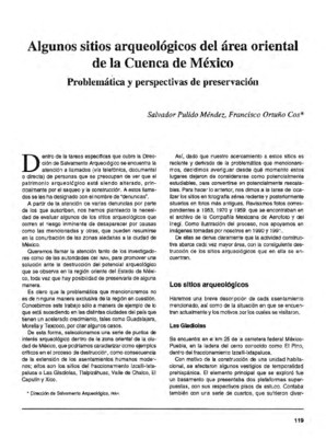 Algunos sitios arqueológicos del área oriental de la Cuenca de México