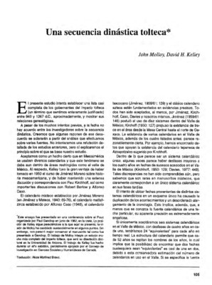 Una secuencia dinástica tolteca