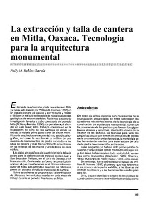 La extracción y talla de cantera en Mitla, Oaxaca. Tecnología para la arquitectura monumental