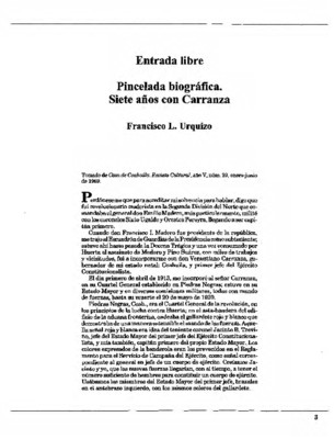 Pincelada biográfica. Siete años con Carranza