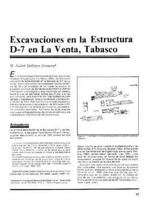Excavaciones en la Estructura D-7 en La Venta, Tabasco