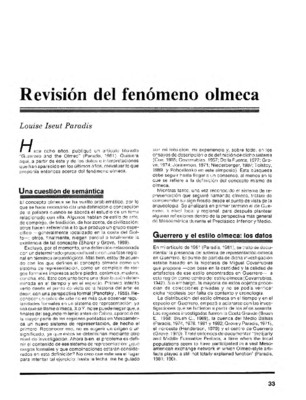Revisión del fenomeno olmeca