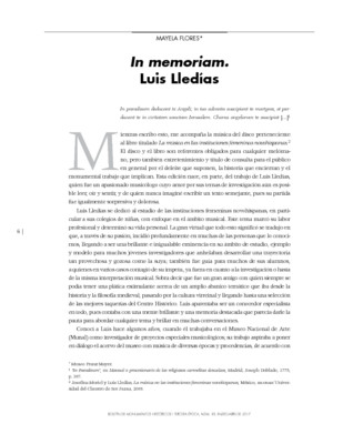 In memoriam. Luis Lledías