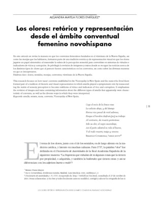Los olores: retórica y representación desde el ámbito conventual femenino novohispano