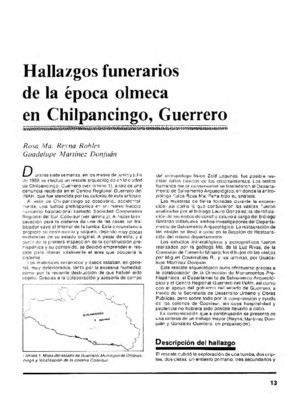 Hallazgos funerarios de la época olmeca en Chilpancingo, Guerrero