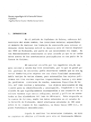 Rescate arqueológico de la cuenca de Cuitzeo: Copándaro