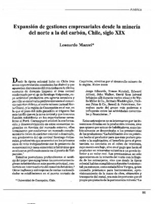 Expansión de gestiones empresariales desde la minería del norte a la del carbón, Chile, siglo XIX