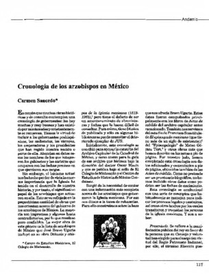 Cronología de los arzobispos en México