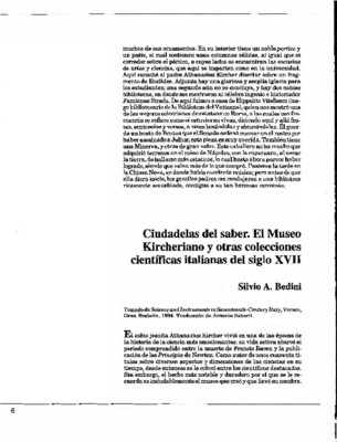 Ciudadelas del saber. El Museo Kircheriano y otras colecciones científicas italianas del siglo XVII