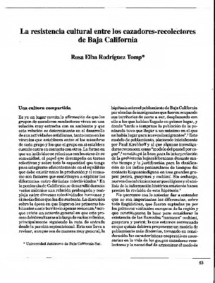 La resistencia cultural entre los cazadores-recolectores de Baja California