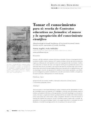 Tomar el conocimiento para sí: reseña de Contextos educativos no formales: el museo y la apropiación del conocimiento científico