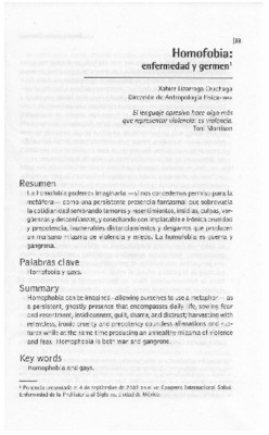 Homofobia: enfermedad y germen