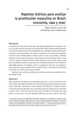 Aspectos teóricos para analizar la prostitución masculina en Brasil: economía, raza y sexo