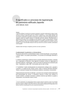 O significado e o processo de regeneração do património edificado Japonês