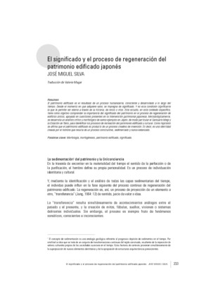 El significado y el proceso de regeneración del patrimonio edificado japonés