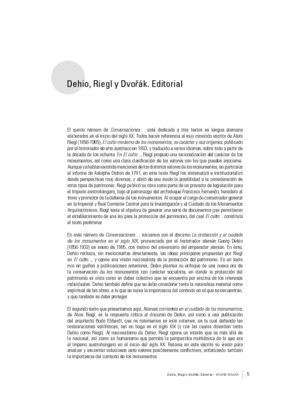 Dehio, Riegl y Dvořák. Editorial