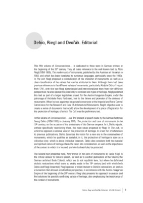 Dehio, Riegl and Dvořák. Editorial