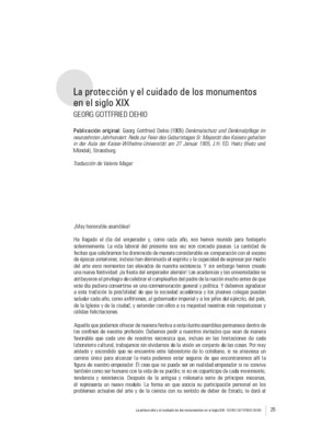  La protección y el cuidado de los monumentos en el siglo XIX