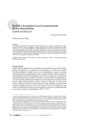 Dvořák y la tendencia en la conservación de los monumentos