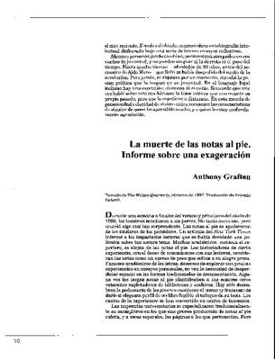 La muerte de las notas al pie. Informe sobre una exageración