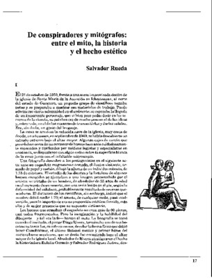 De conspiradores y mitógrafos: entre el mito, la historia y el hecho estético 