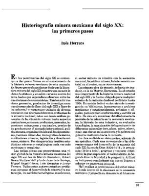 Historiografía minera mexicana del siglo XX: los primeros pasos 